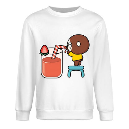 Front Patterned Long Sleeve TopDouble-Stitched Relaxed Fit