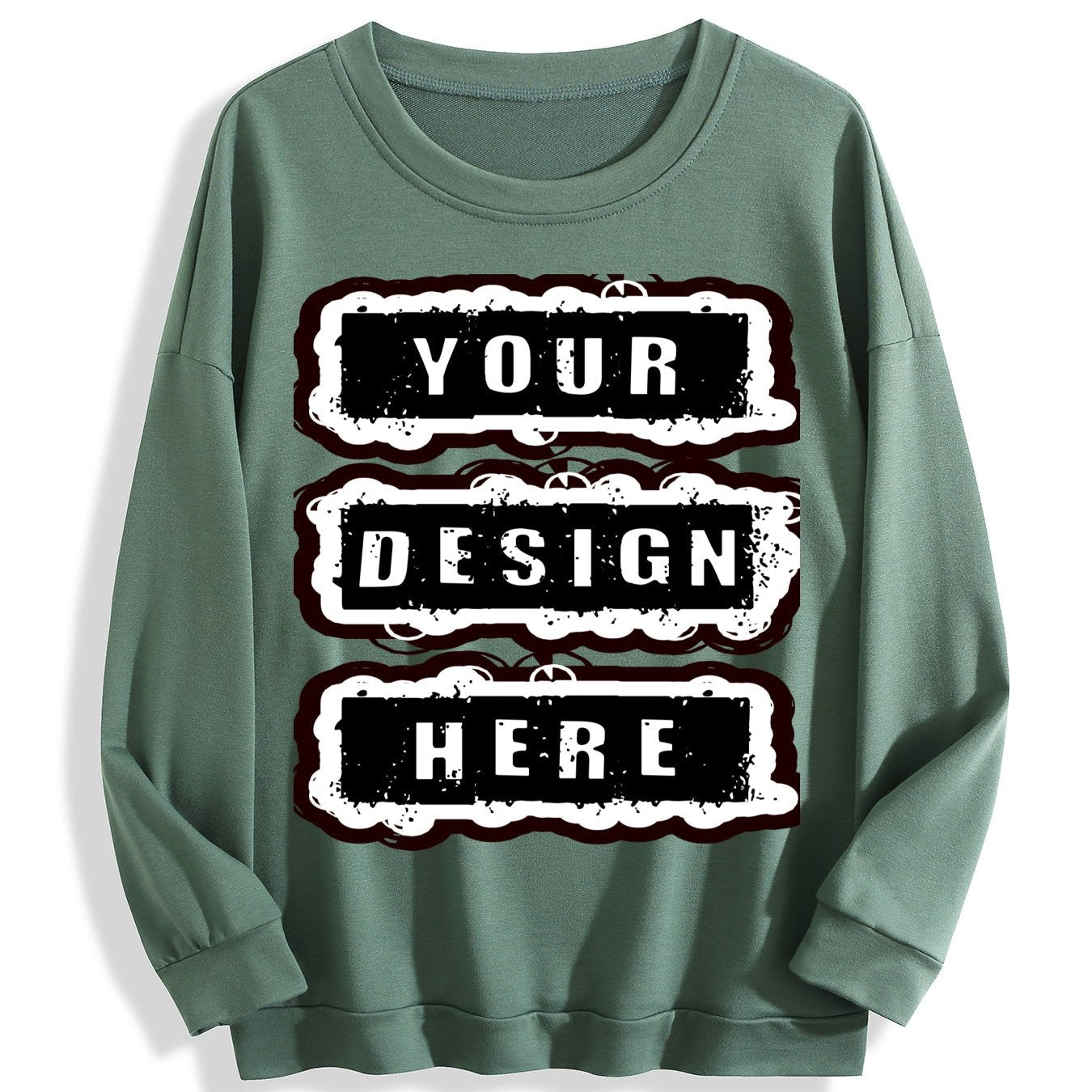 240g Crew Neck Sweatshirt - Gray-Green