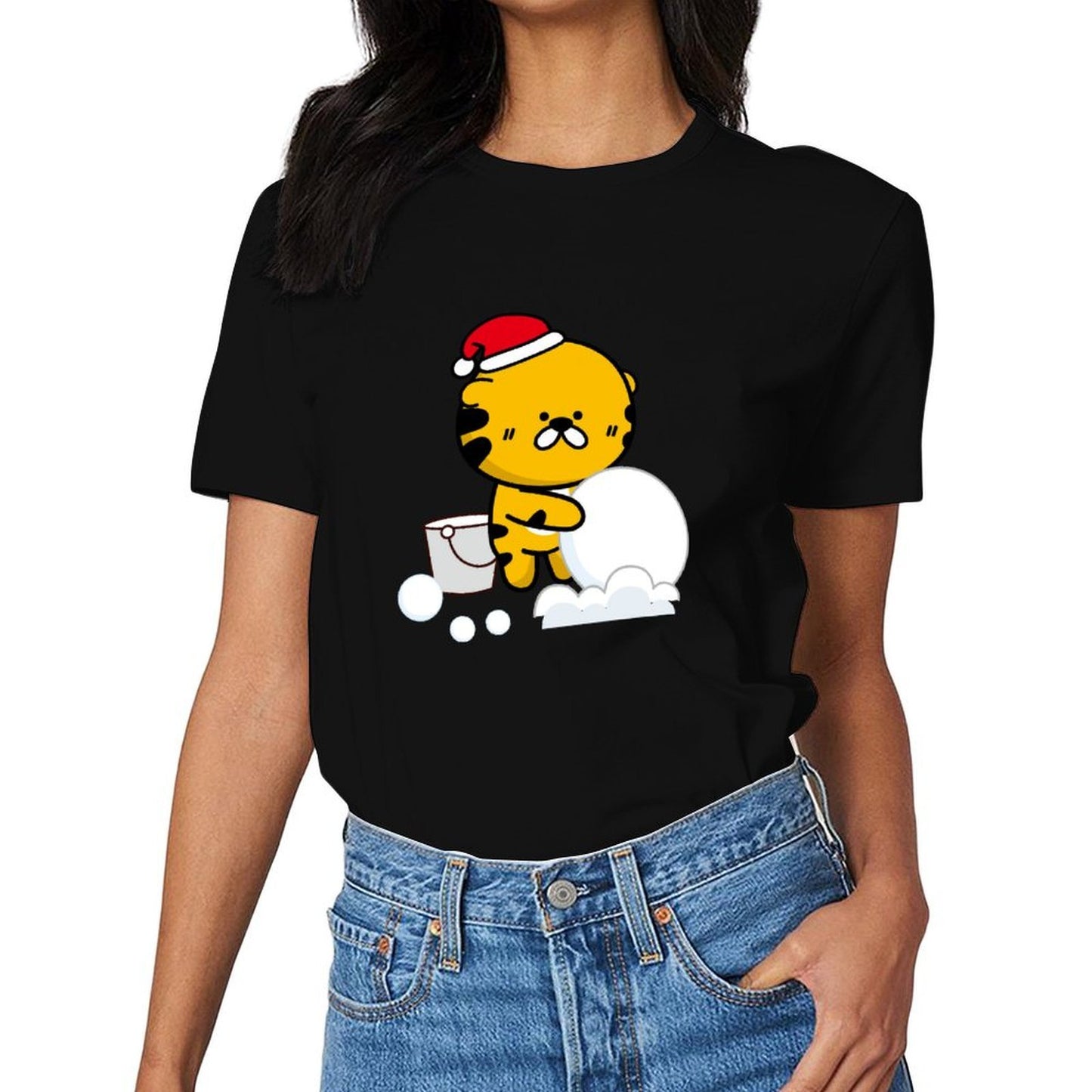 Plain Heat-Transfer Front Graphic T-shirt