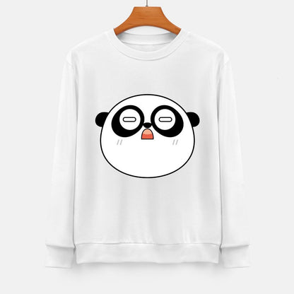 Front Patterned Long Sleeve TopSharp Crewneck