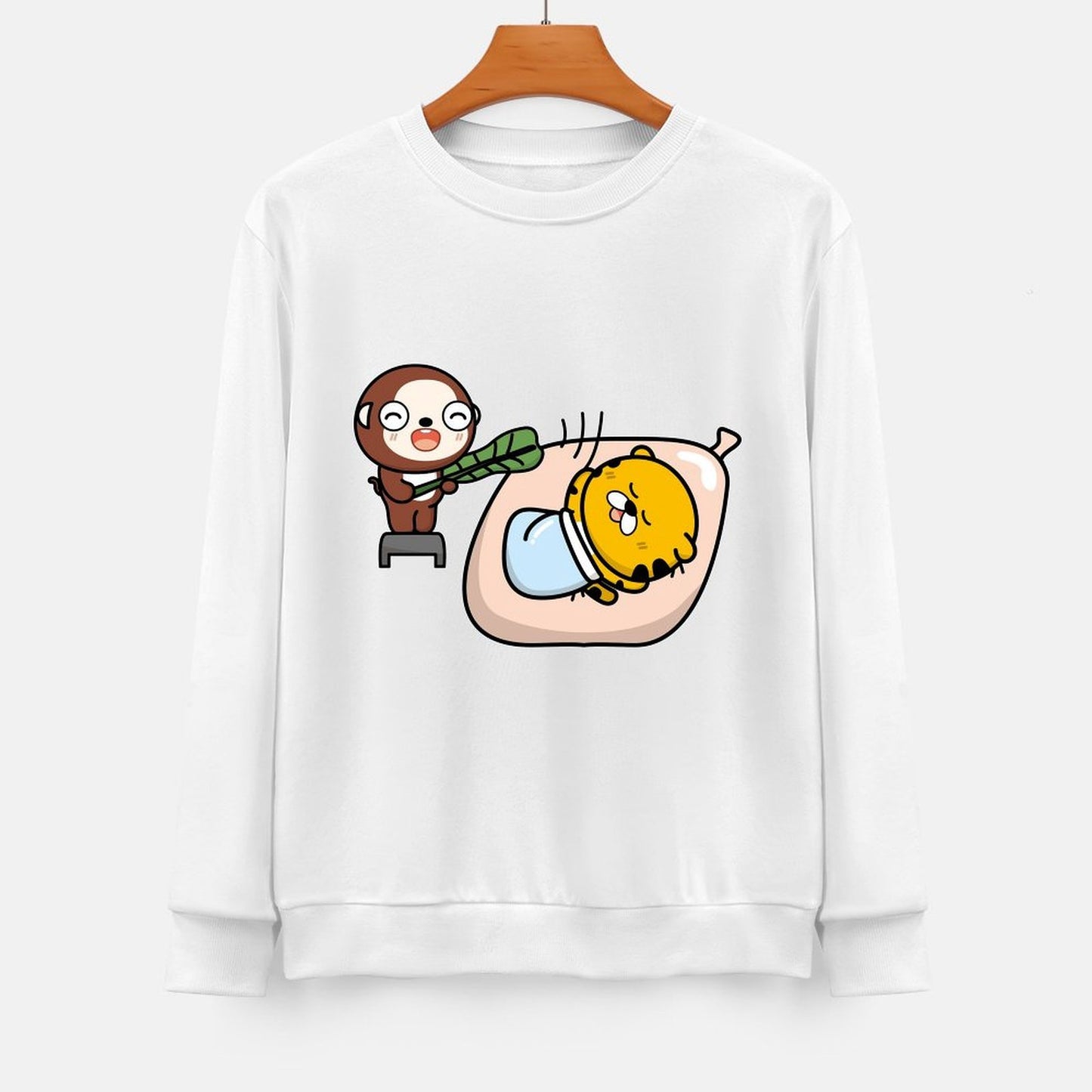 Front Patterned Long Sleeve TopComfortSeries Crew Neck