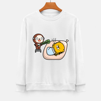 Front Patterned Long Sleeve TopComfortSeries Crew Neck