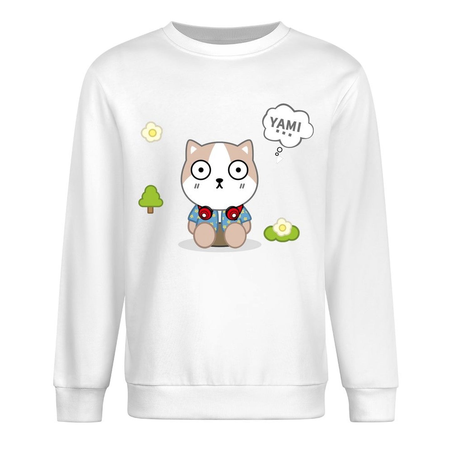 Front Patterned Long Sleeve TopCrewneck BasicSeries