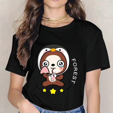 Batch-Printed 100% Cotton Front Graphic T-shirt