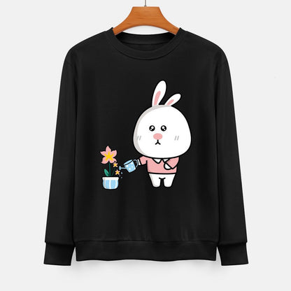  Front Patterned Long Sleeve TopSimple Oversized