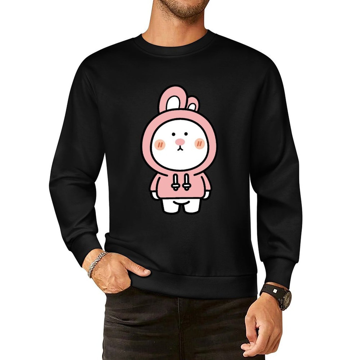 Front Patterned Long Sleeve TopComfortFit Retro