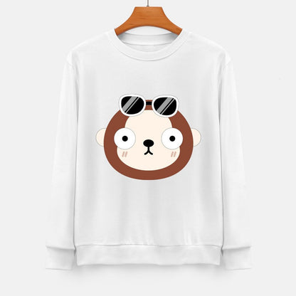 Front Patterned Long Sleeve TopCrew Neck CleanCut