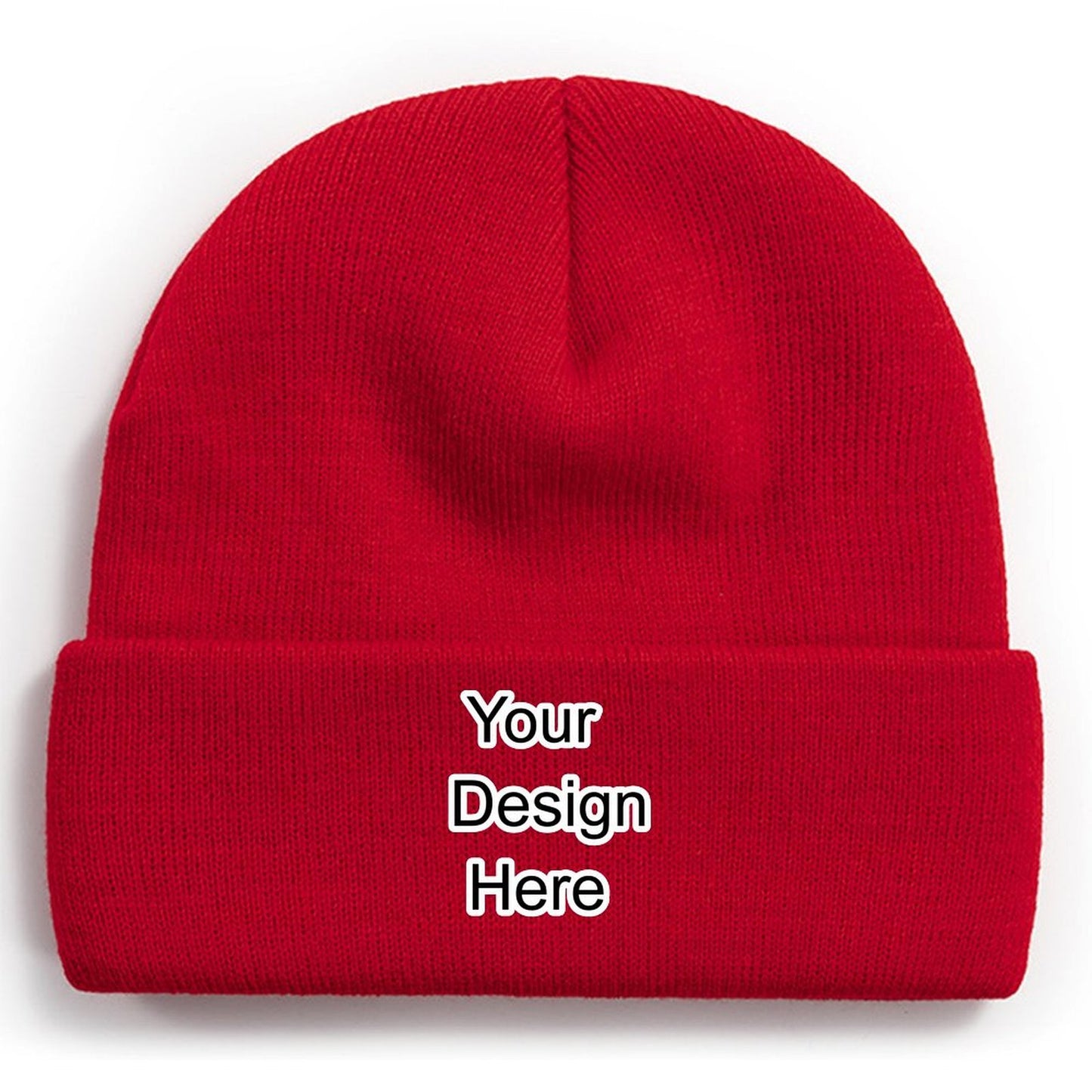 Custom red knitted hat