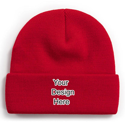 Custom red knitted hat