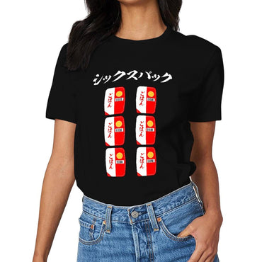 Inkmay Casual Cotton T-shirt Red And White Pattern Repeated Boxes Unisex T-shirtFade-Proof Daily T-Shirt