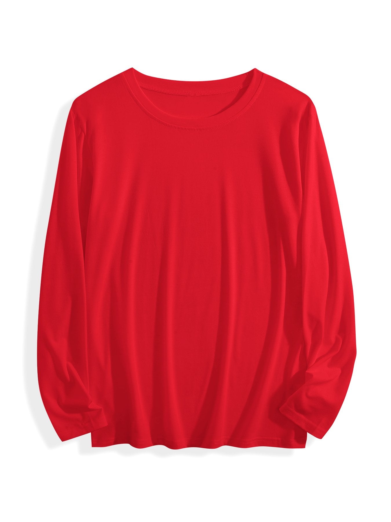 180g pure cotton crew neck long-sleeved shirt  red