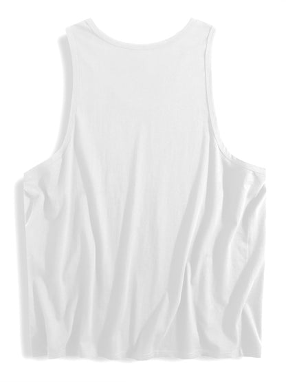 Custom-made white men's comfortable breathable sleeveless shirt