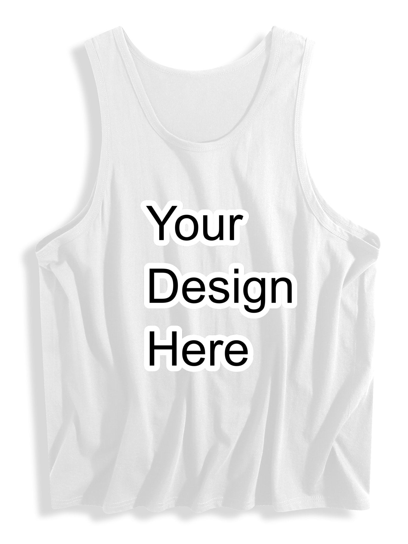 Custom-made white men's comfortable breathable sleeveless shirt