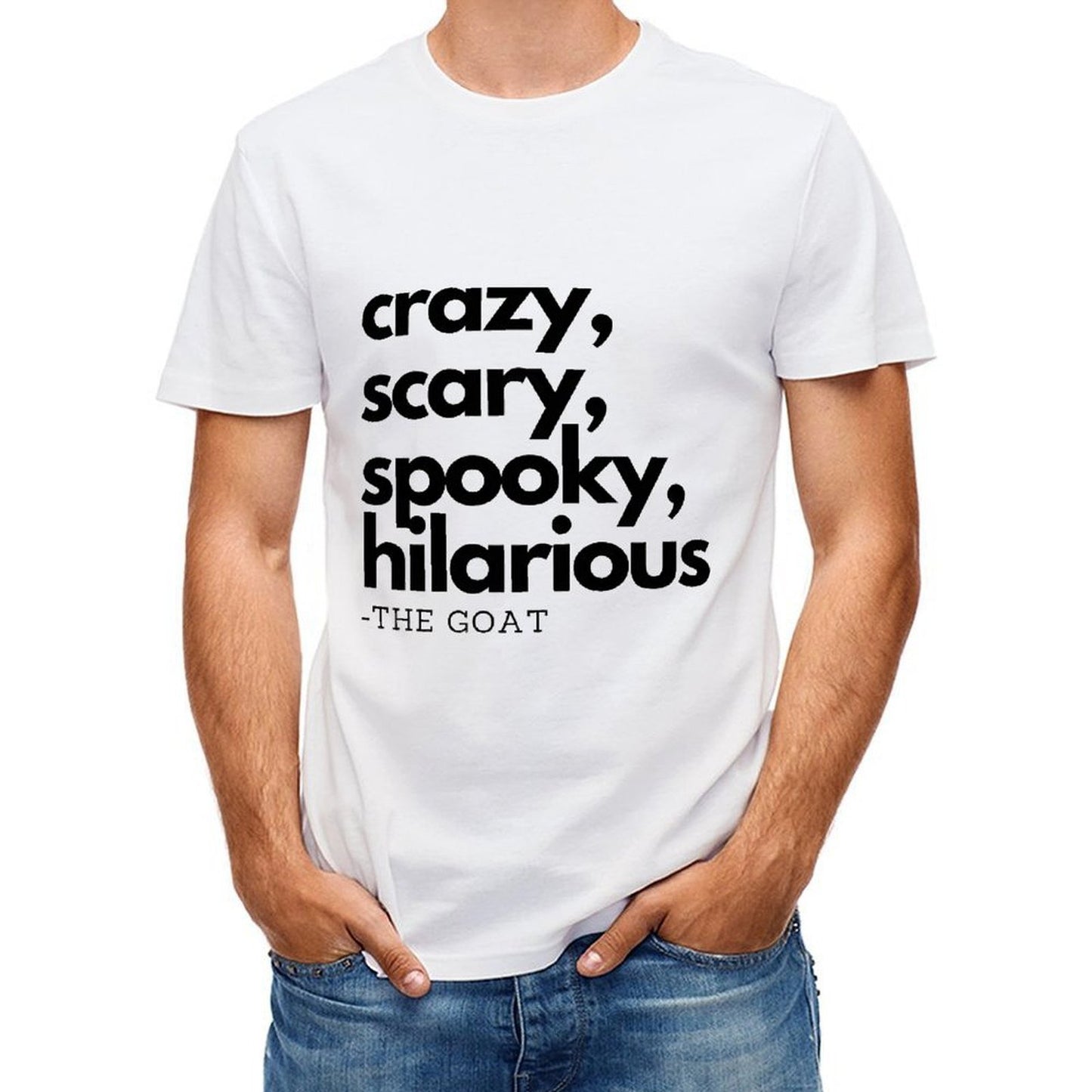 Inkmay Casual Cotton T-shirt Crazy Scary Spooky Hilarious The Goat Unisex T-shirt