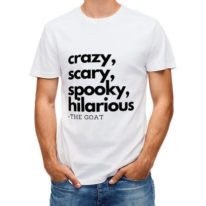 Inkmay Casual Cotton T-shirt Crazy Scary Spooky Hilarious The Goat Unisex T-shirt