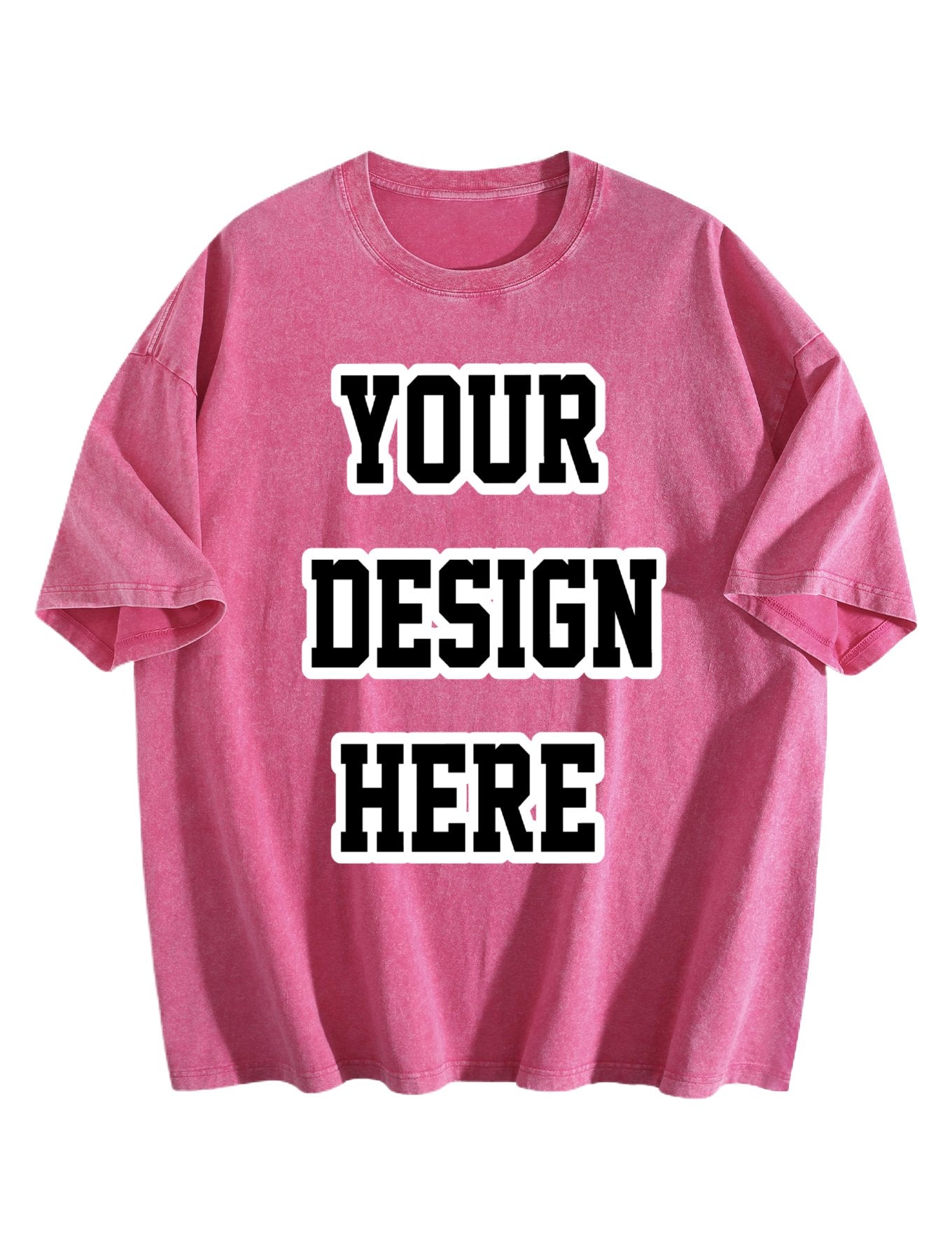 230gsm Printed 100% Cotton Pre-washed T-Shirt, Front Print in Rose Red