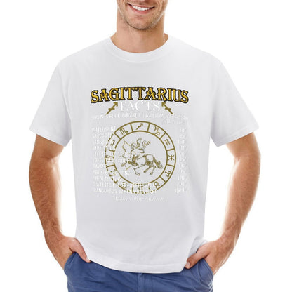 Inkmay Casual  Cotton T-shirt Sagittarius Facts Zodiac Sign Traits Listed Unisex T-shirtMen¡¯s / Women¡¯s / Youth Natural T-Shirt