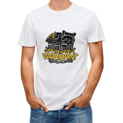Inkmay Casual  Cotton T-shirt Come Back With A Warrant Unisex T-shirtNatural ModernFit T-Shirt