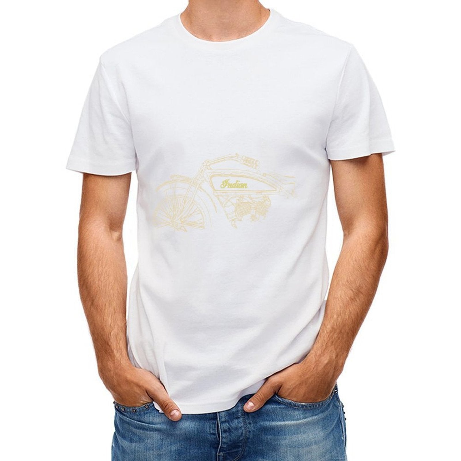 Inkmay Casual Cotton T-shirt Simple Sky With Cloud Pattern Design Unisex T-shirtDaily Indoor T-Shirt
