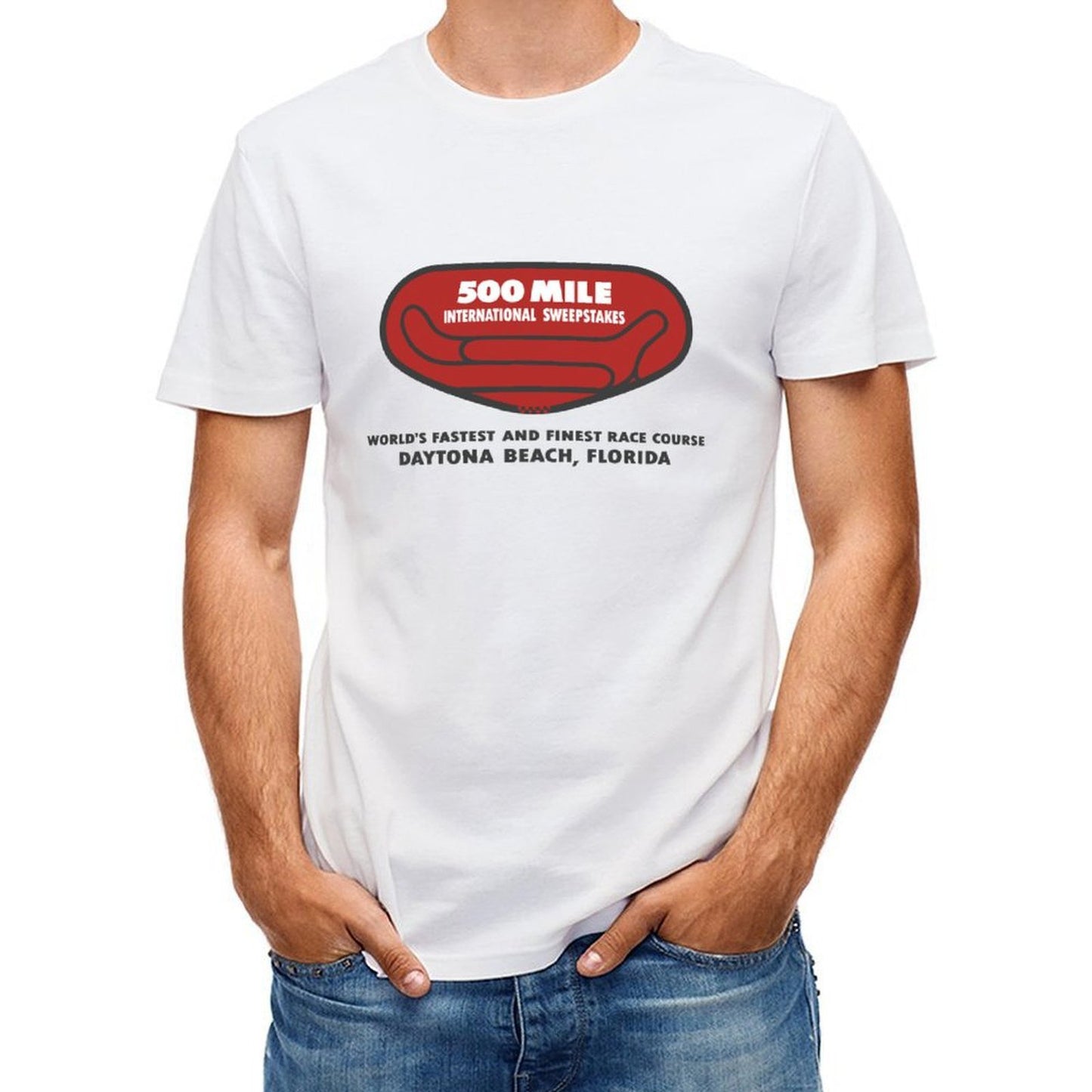 Inkmay Casual Cotton T-shirt Red Oval With Text Inside Unisex T-shirtSoftFeel EasyWear T-Shirt