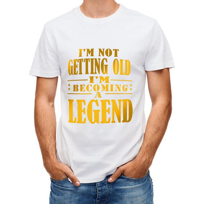 Inkmay Casual Cotton T-shirt Becoming A Legend Print Design Art Unisex T-shirtCrewneck Logo-Ready T-Shirt
