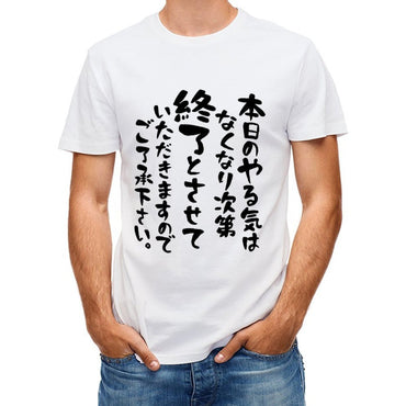 Inkmay Casual Cotton T-shirt Simple White Line On Black Background Unisex T-shirtRegularFit Sharp T-Shirt