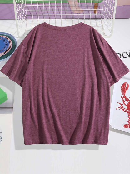 Customizable Front Design Women's Short-Sleeve Burgundy