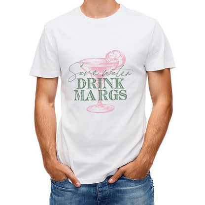 Inkmay Casual Cotton T-shirt Abstract Floral Design With Pink Elements Unisex T-shirtClassic Sharp T-Shirt