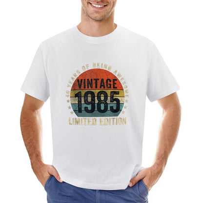 Inkmay Casual  Cotton T-shirt Vintage 1985 Limited Edition Retro Design Unisex T-shirt