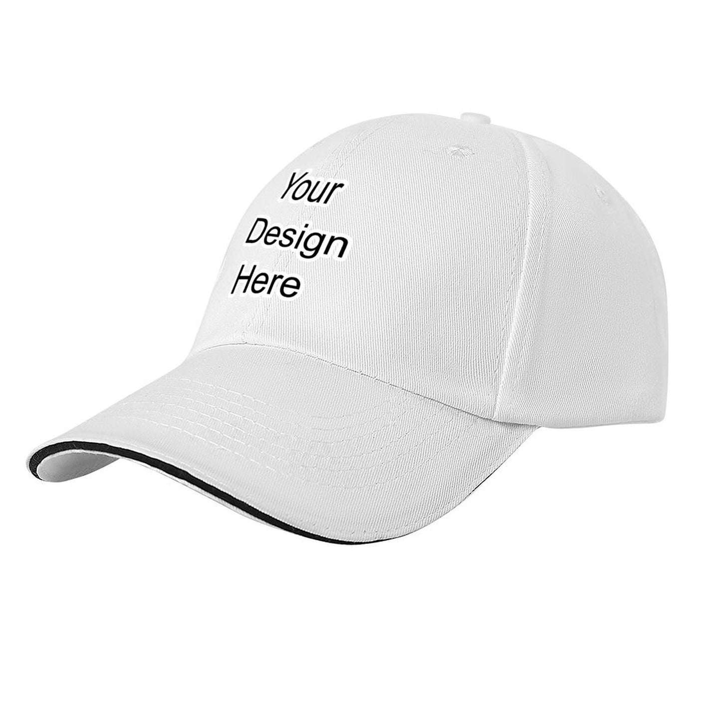 Custom white sandwich baseball cap