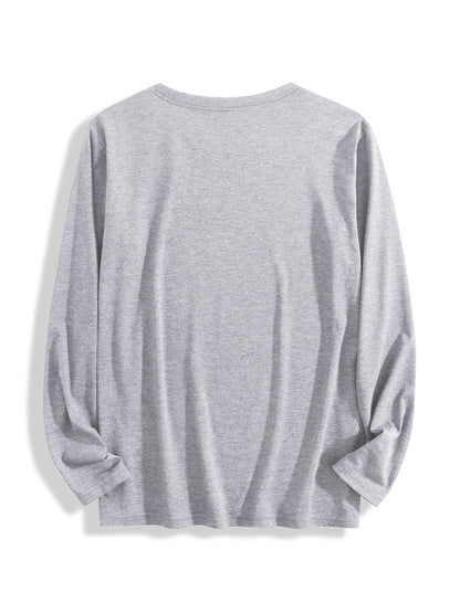 180g pure cotton crew neck long-sleeved shirt gray