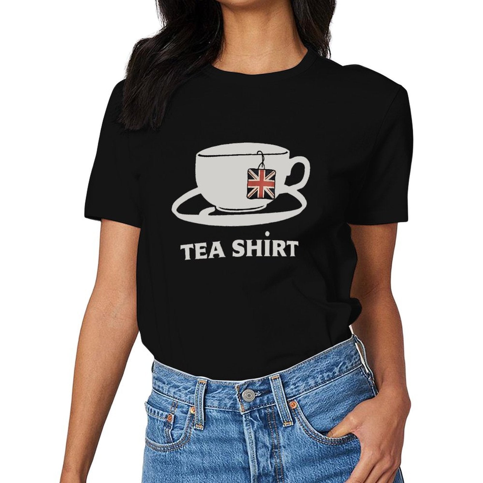 Inkmay Casual Cotton T-shirt Tea Bag With Uk Flag Design Unisex T-shirtCasual Soft T-Shirt