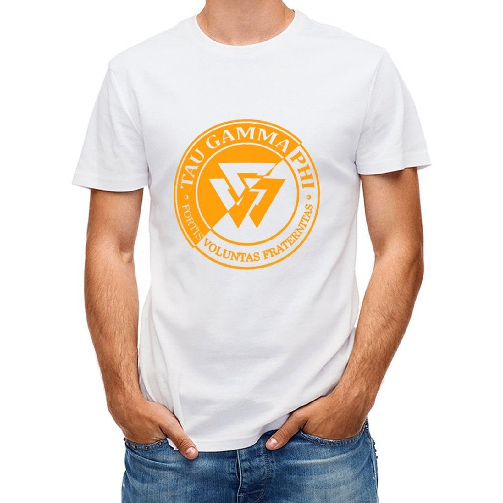 Inkmay Casual Cotton T-shirt Solid Orange Background No Patterns Unisex T-shirtRegular TrueFit T-Shirt