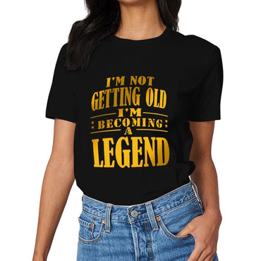 Inkmay Casual Cotton T-shirt Becoming A Legend Print Design Art Unisex T-shirtCrewneck Logo-Ready T-Shirt