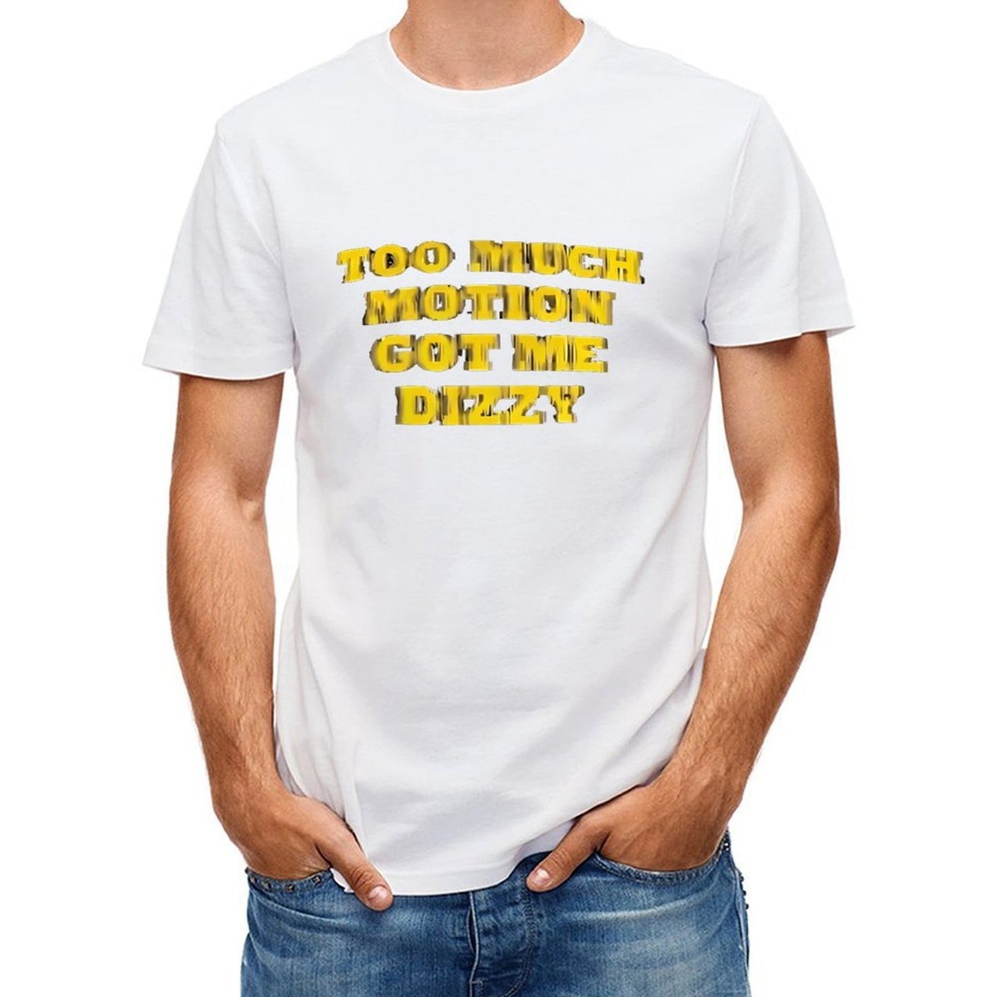 Inkmay Casual Cotton T-shirt Bold Yellow Text On Black Background Unisex T-shirtFitted Regular T-Shirt