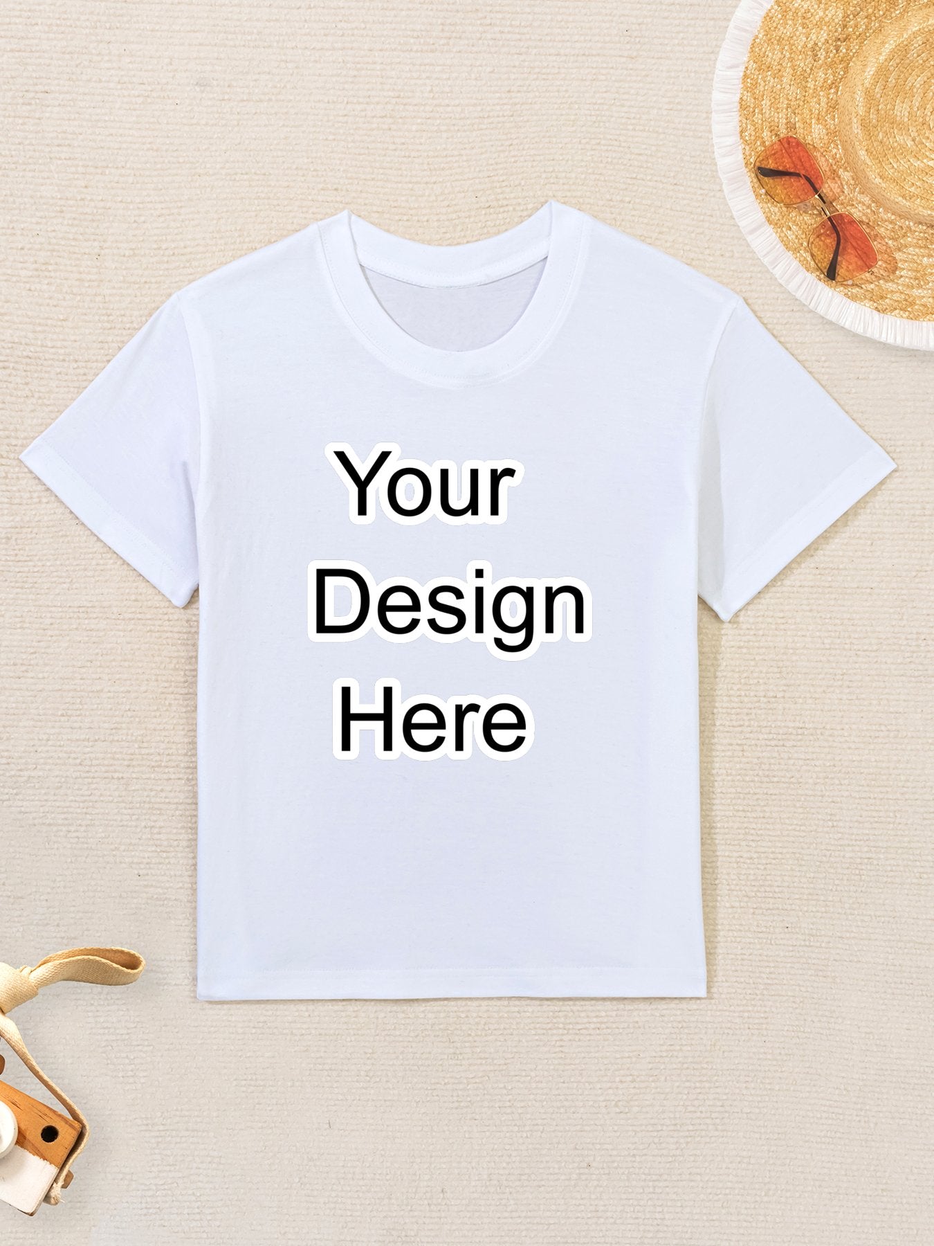Custom white children's heat transfer T-shirt