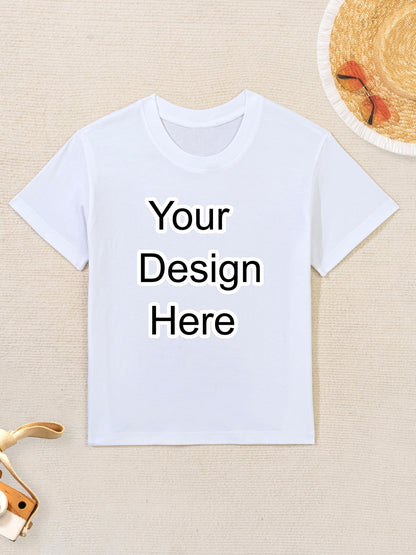 Custom white children's heat transfer T-shirt