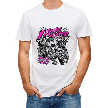 Inkmay Casual Cotton T-shirt Funky Zombie Artwork With Stars Unisex T-shirt
