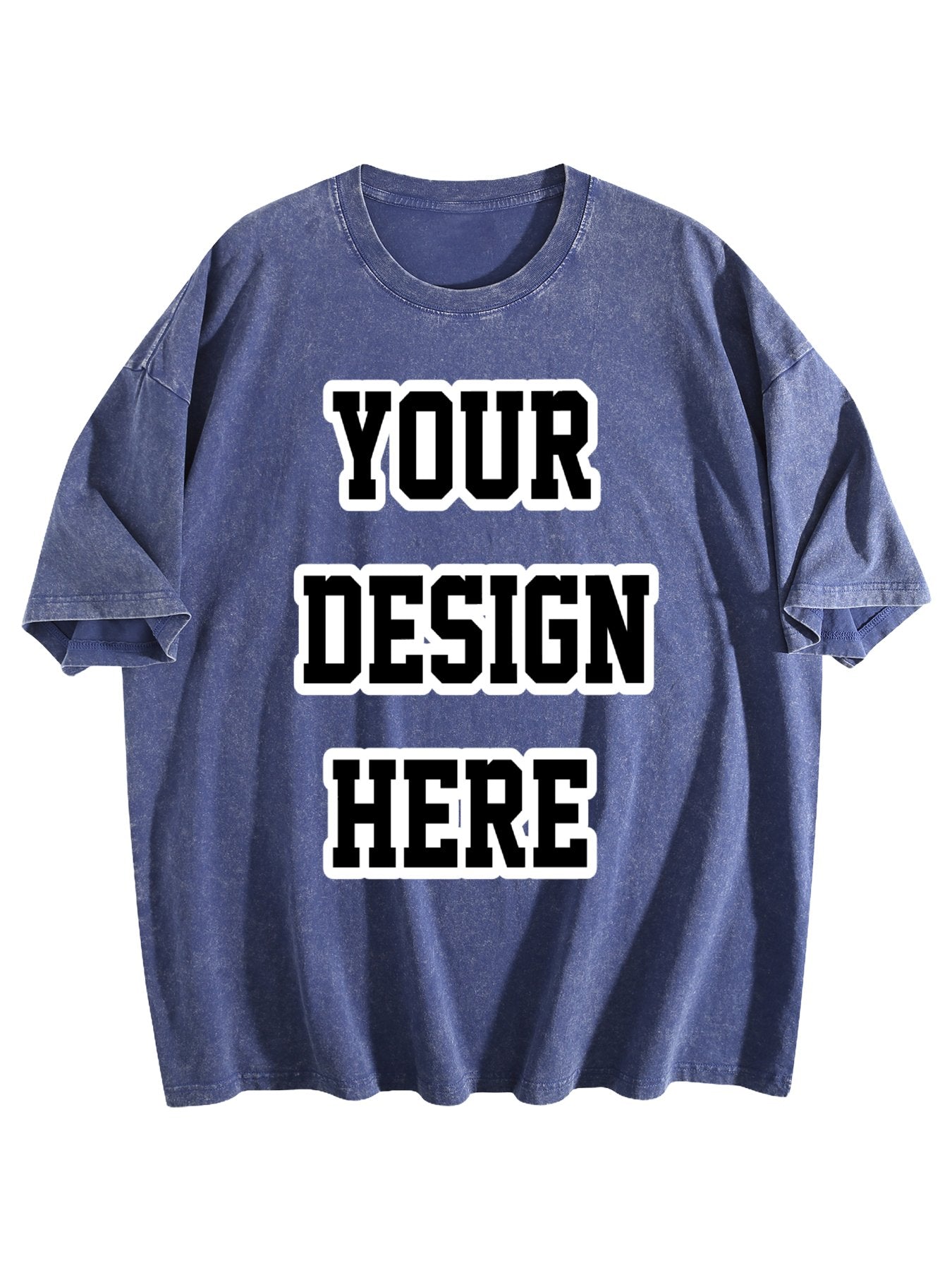 230gsm Heat Transfer Canvas Cotton Pre-washed T-shirt, Front Panel Print, Ice Blue