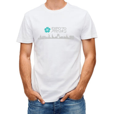 Inkmay Casual Cotton T-shirt Expo Seventy Pavilion Logo With Skyline Unisex T-shirtIndoor Performance T-Shirt