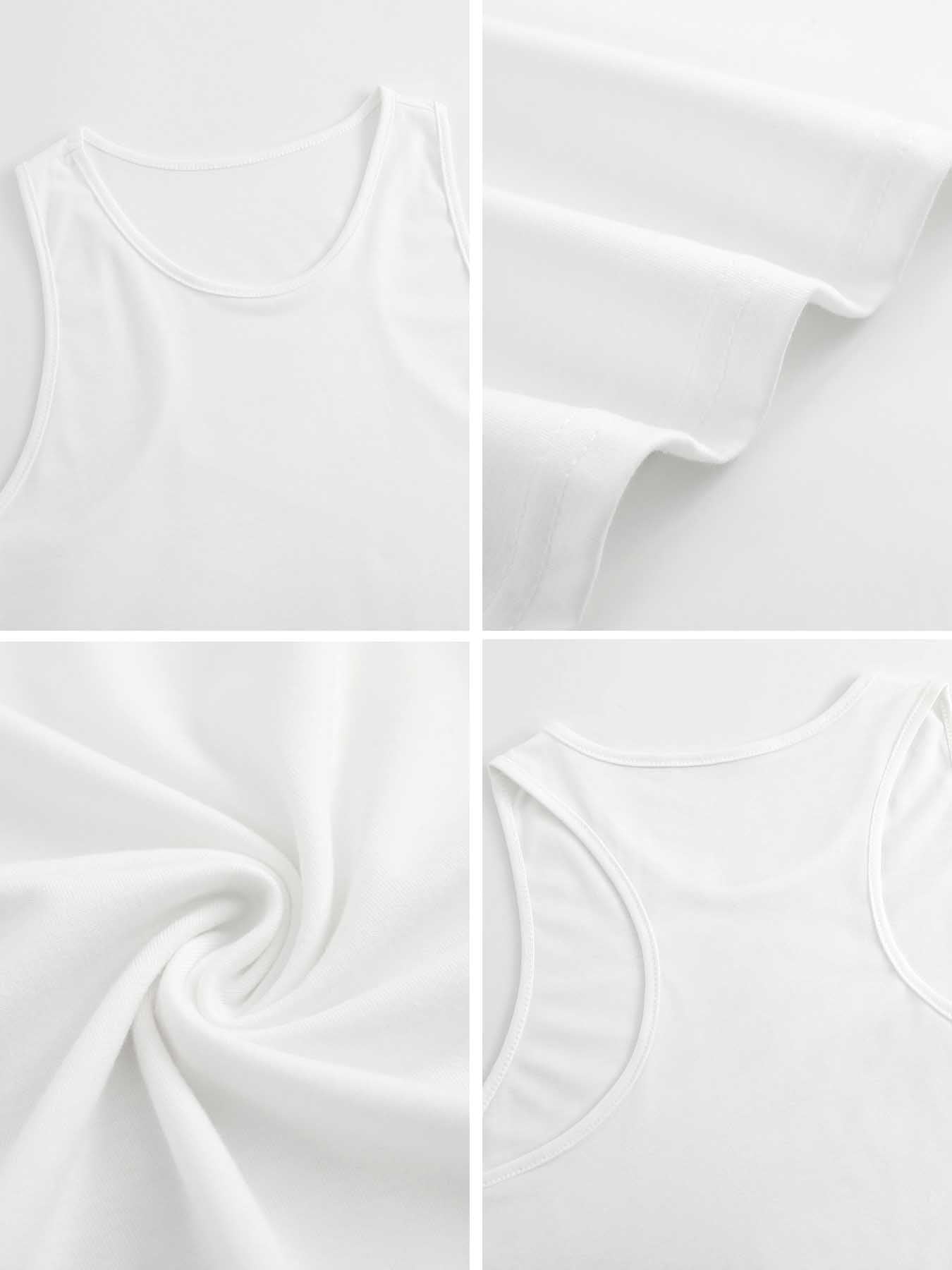 Custom-made white comfortable women's sleeveless T-shirt
