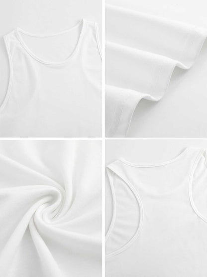 Custom-made white comfortable women's sleeveless T-shirt