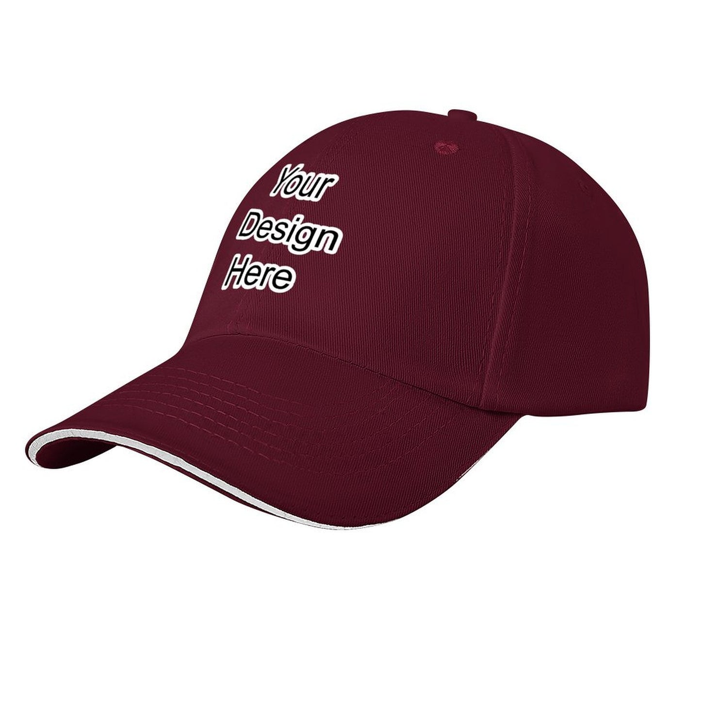 Custom dark red sandwich baseball cap