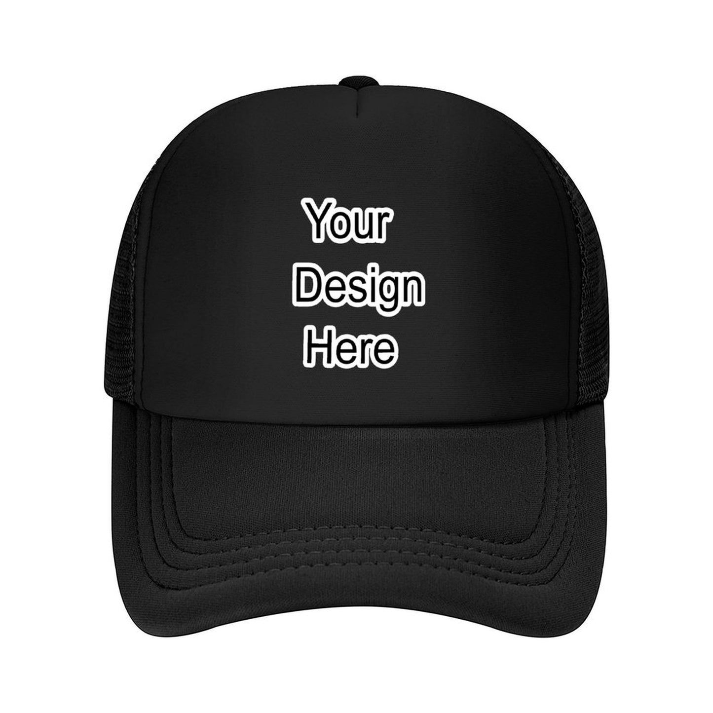 Custom black mesh baseball cap