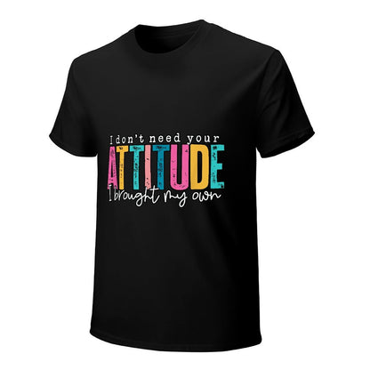 Inkmay Casual  Cotton T-shirt Colorful Text With Attitude Design Elements Unisex T-shirtTrueComfort Slim Fit T-Shirt