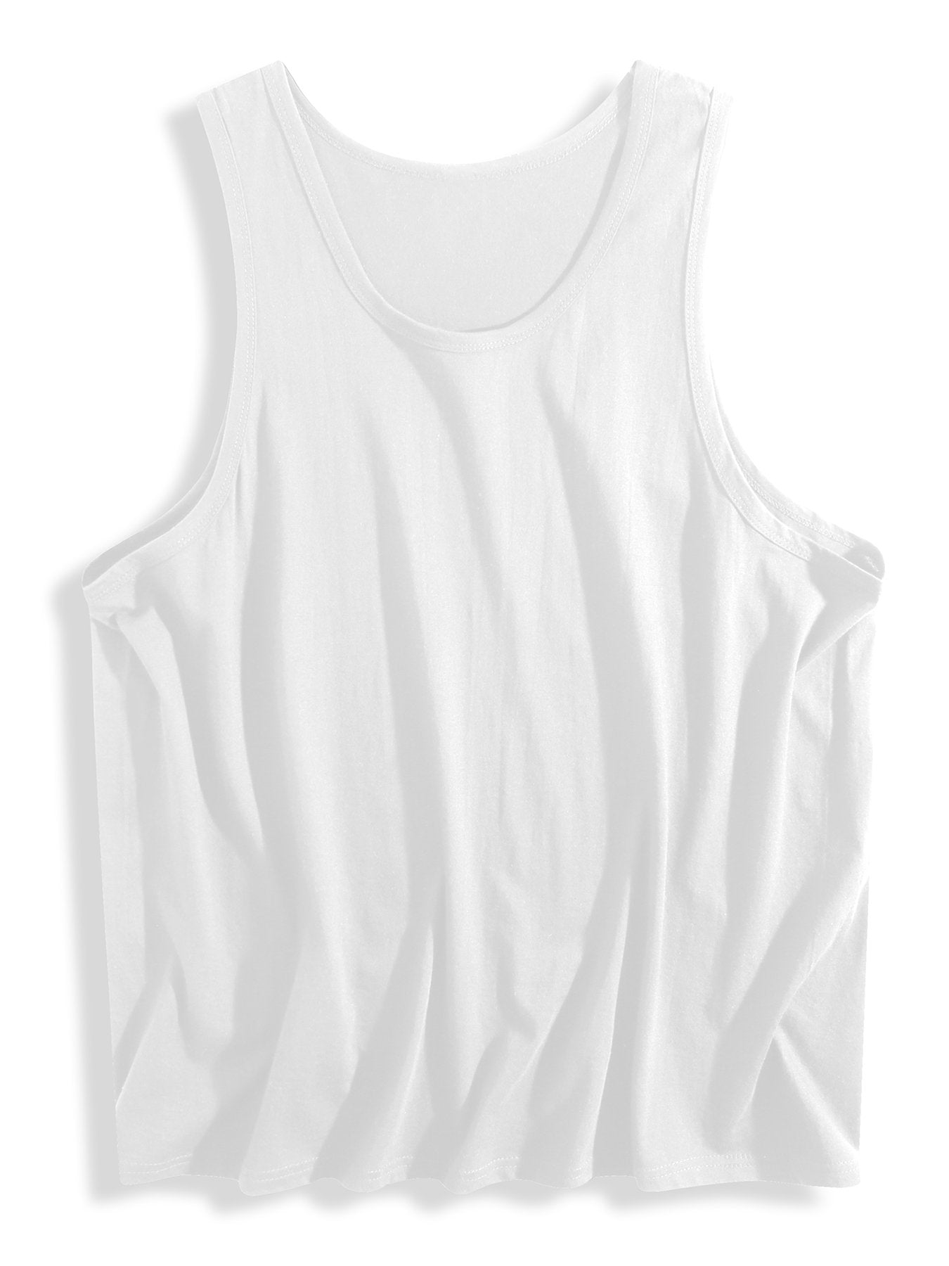 Custom-made white men's comfortable breathable sleeveless shirt