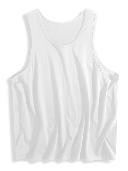Custom-made white men's comfortable breathable sleeveless shirt