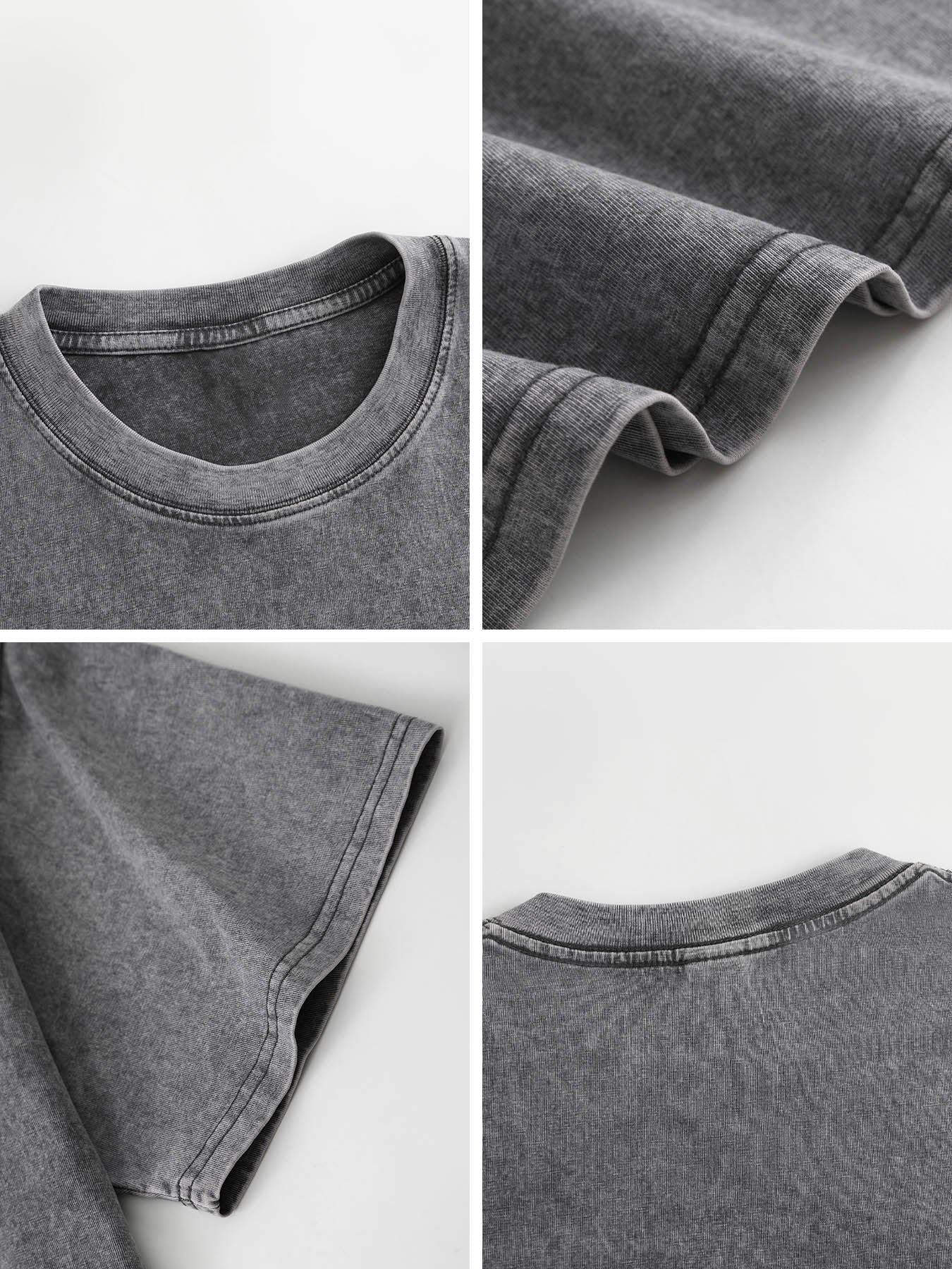 230gsm Printed 100% Cotton Pre-washed T-Shirt, Front Print in Dark Gray