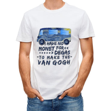 Inkmay Casual  Cotton T-shirt Van Gogh Inspired Van Art Print Unisex T-shirtTrueStyle BasicSeries T-Shirt
