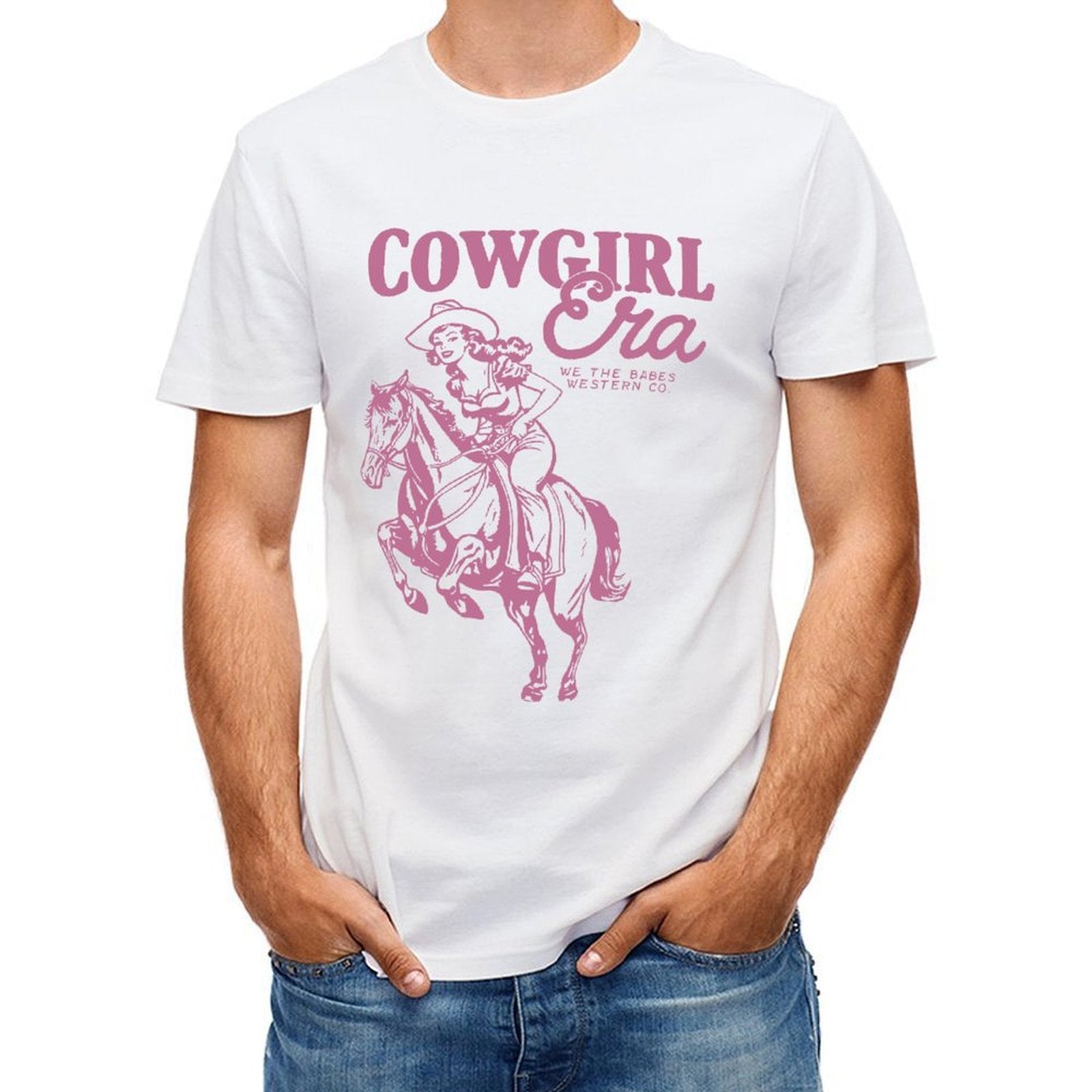 Inkmay Casual Cotton T-shirt Solid Pink Background No Patterns Unisex T-shirtStreetFit Wrinkle-Free T-Shirt